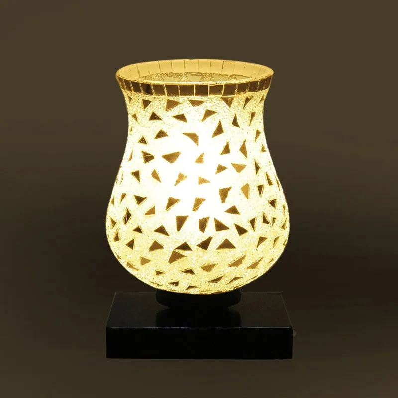 Elunor Mosaic Glass Table Lamp With Wooden Base - Multicolor media 7