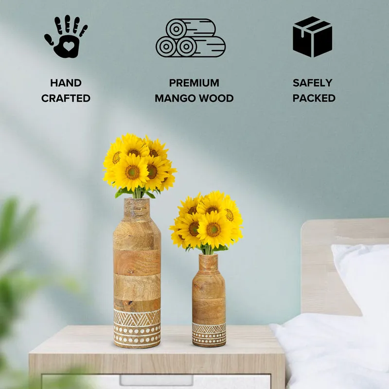 Florium Mango Wood Vase - Set Of Two media 5