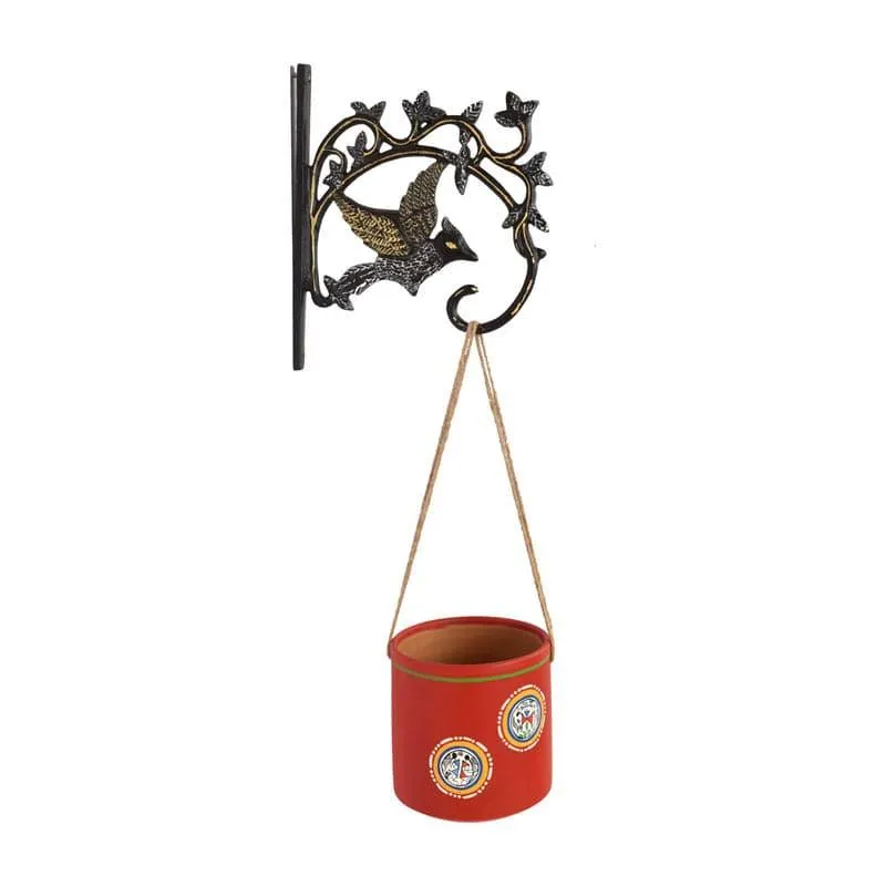 Red Wrap Terracotta Hanging Planter media 3