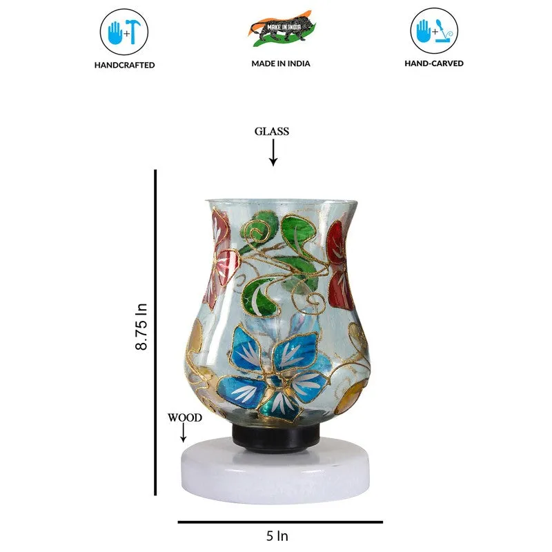 Mystilux Mosaic Glass Table Lamp With Wooden Base - Multicolor media 8
