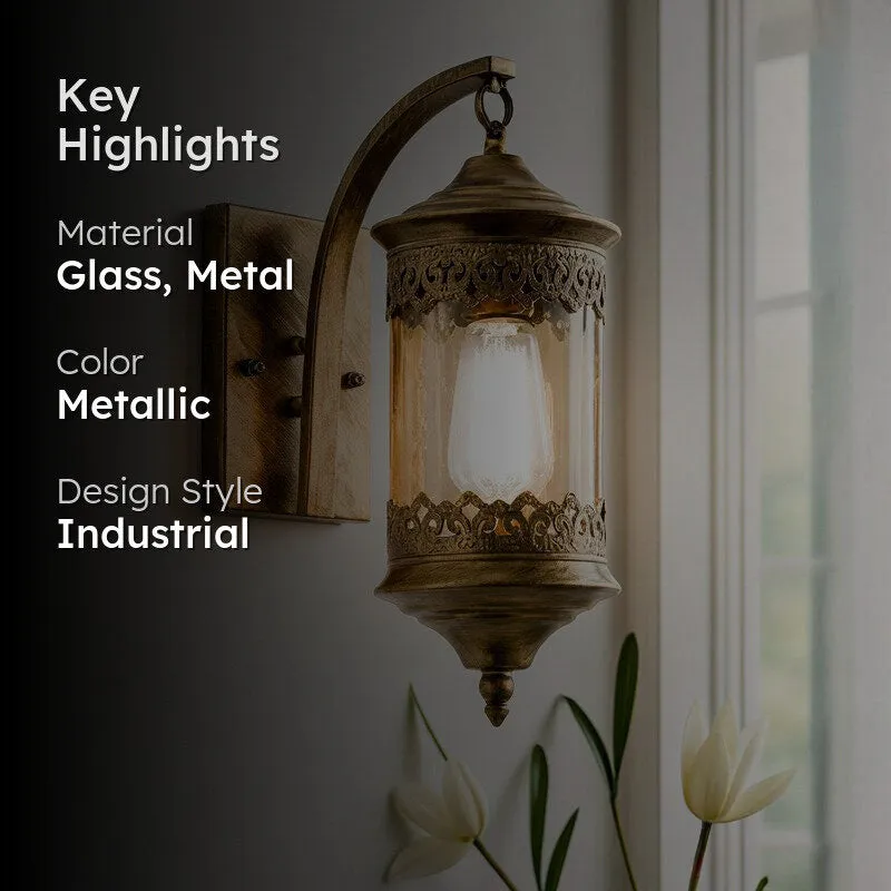 Ornate Farola Lantern Glass & Metal Lamp media 2