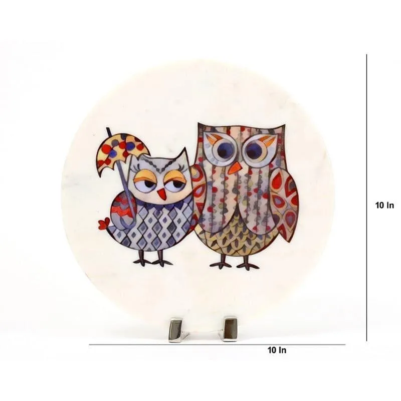 Owlery Printed Marble Showpiece media 4