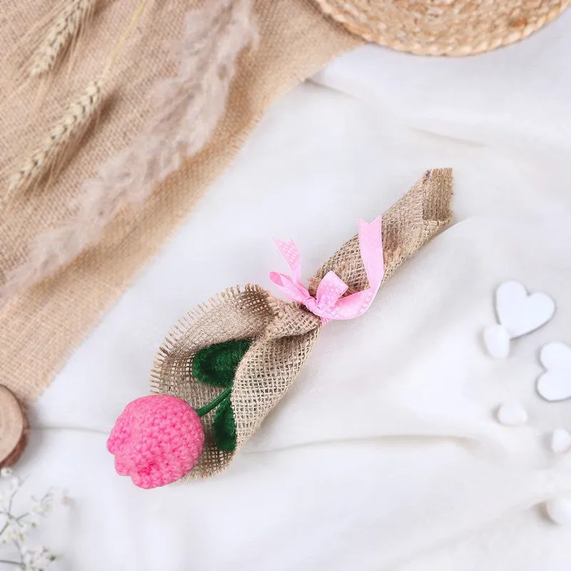 Crochet Handmade Tulip Bouquet - Pink media 1