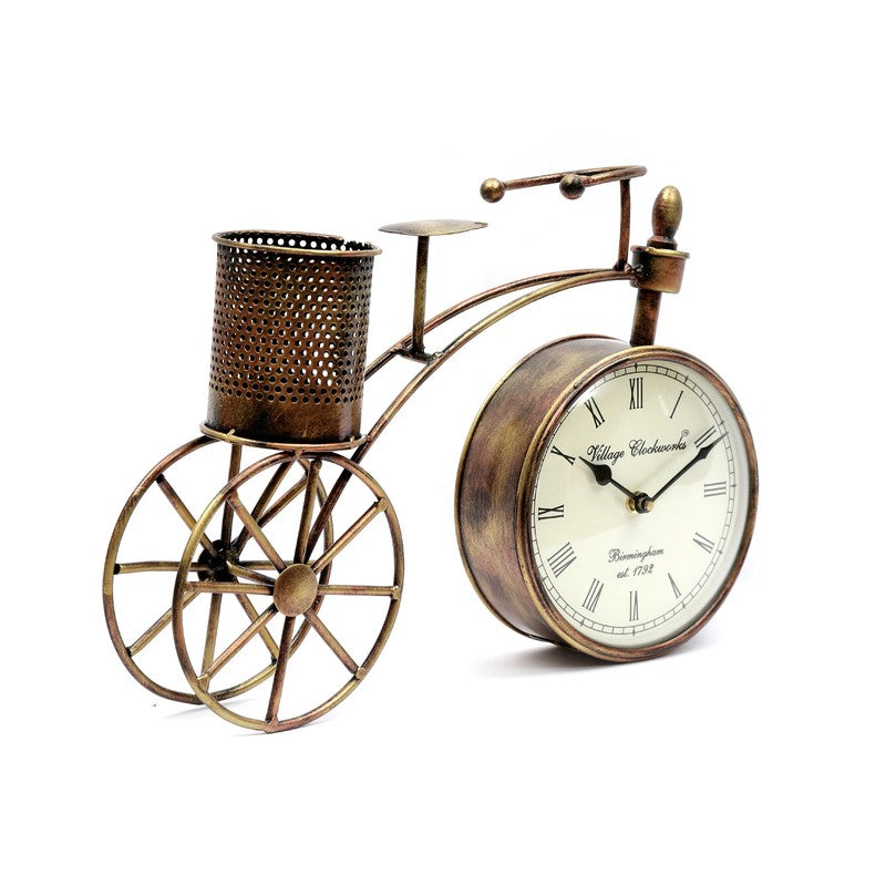 Vintage Cycle Charm Metal Table Clock media 4