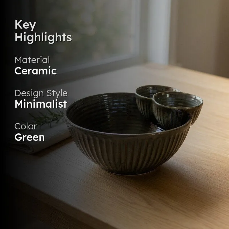 Ceramic Double Dip Snack Bowl media 2