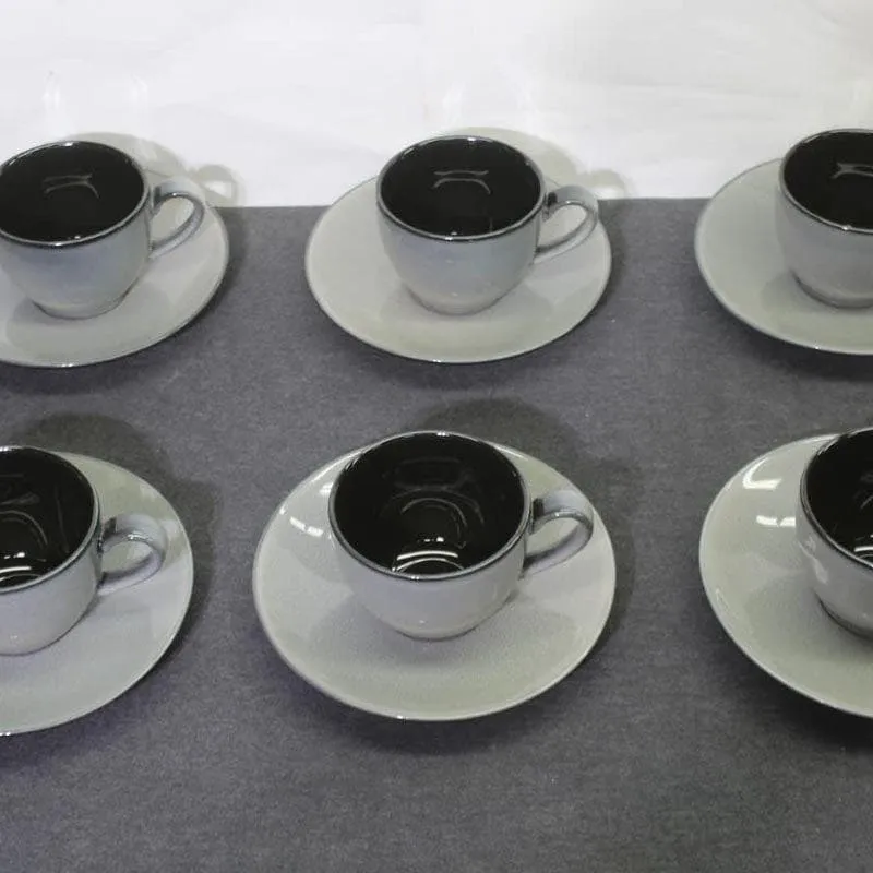 Midnight Grey Cup Saucer -Set of Six media 3