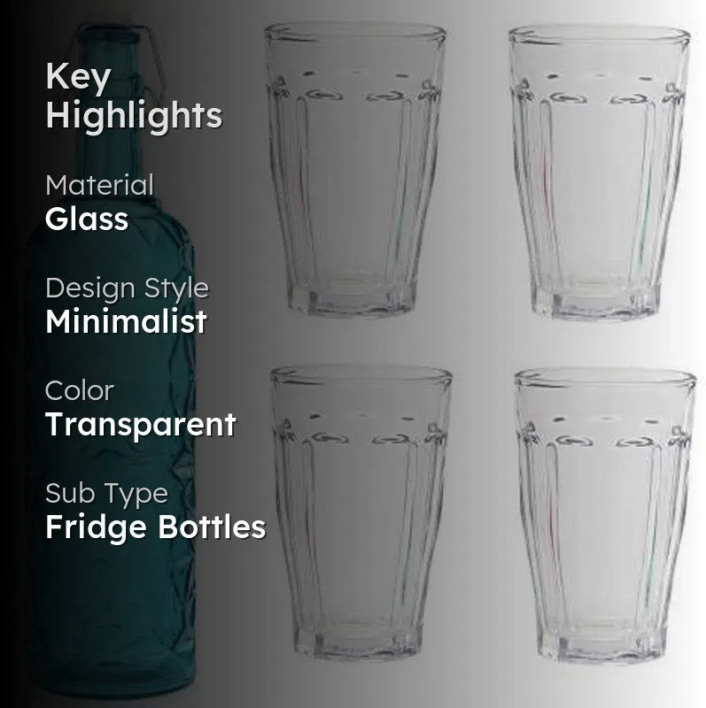 Harlan 1000 mL Water Bottle With (170 mL) Glasses - Five Piece Set media 2