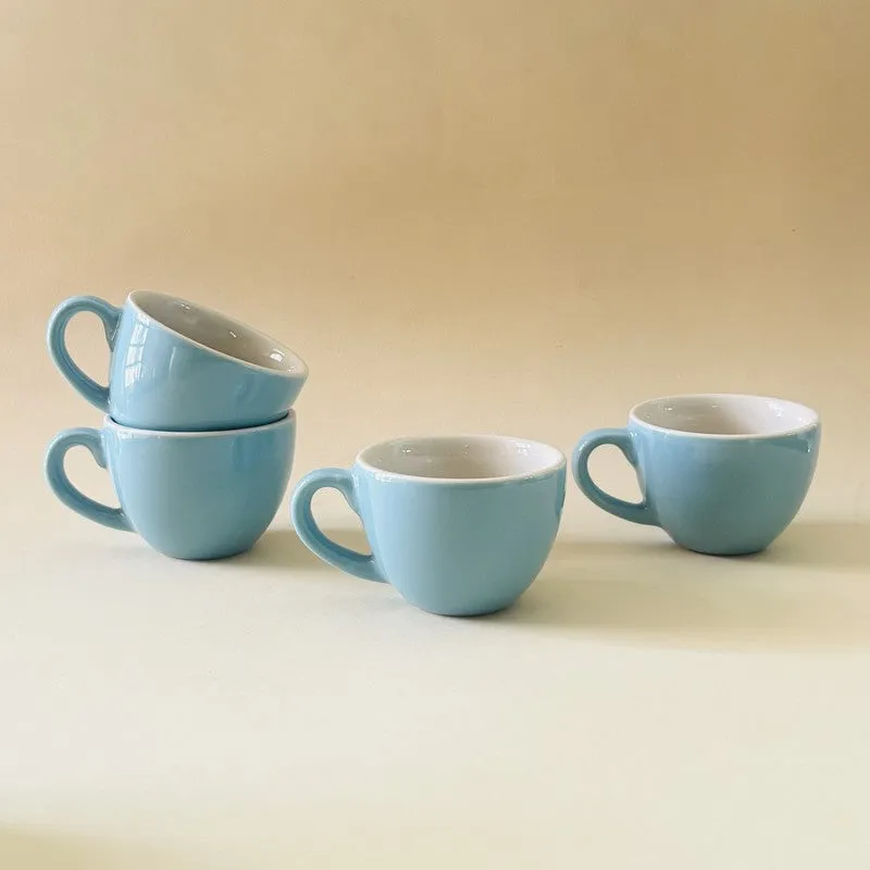 Expresso Ceramic Tea Cup (100 mL/Blue) - Set of Four media 4