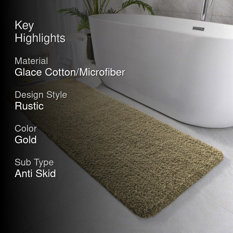 Nuo Luxe Micro Fiber Runner Rug - Dull Gold media 2