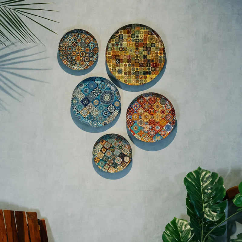 Vibrant Mosaic Metal Wall Plate - Set Of Five media 6