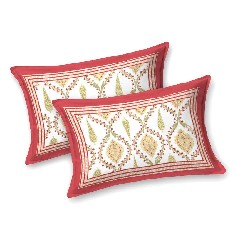Ambi Bliss Cotton Bedsheet (Beige,Red) - 180 GSM media 6