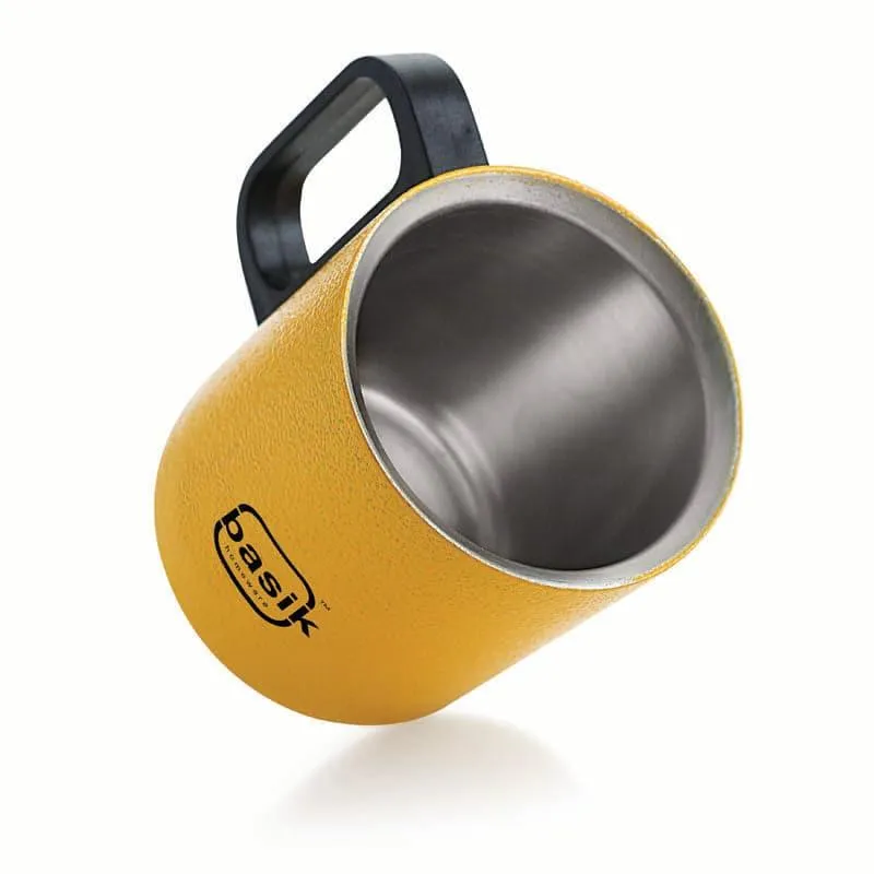 Raya Stainless Steel Coffee Mug (210 mL Each/Yellow) - Set of Two media 4