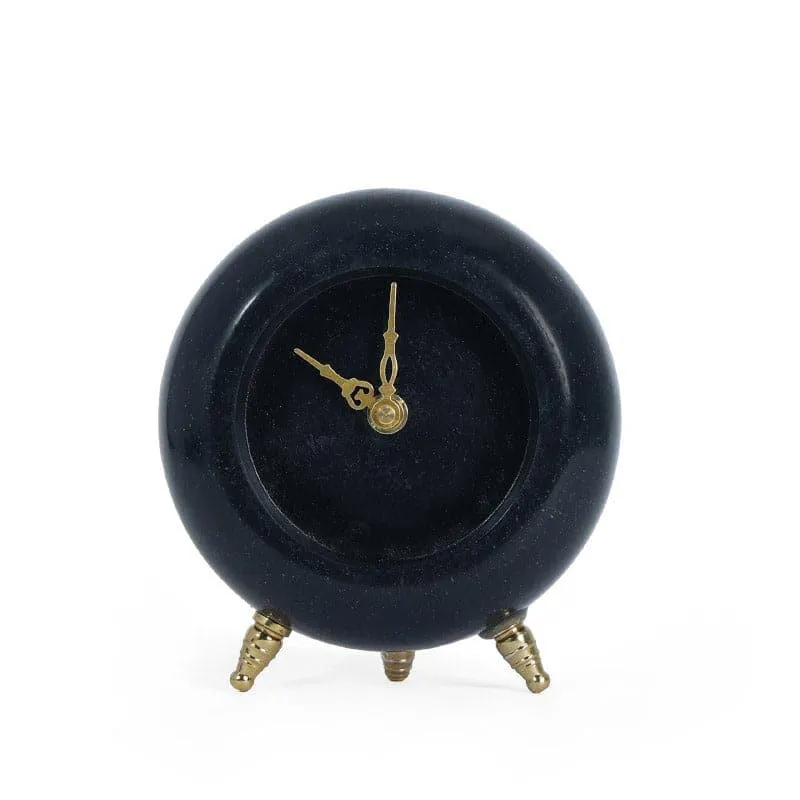 Tisora Hand Crafted Marble Table Clock - Black media 5