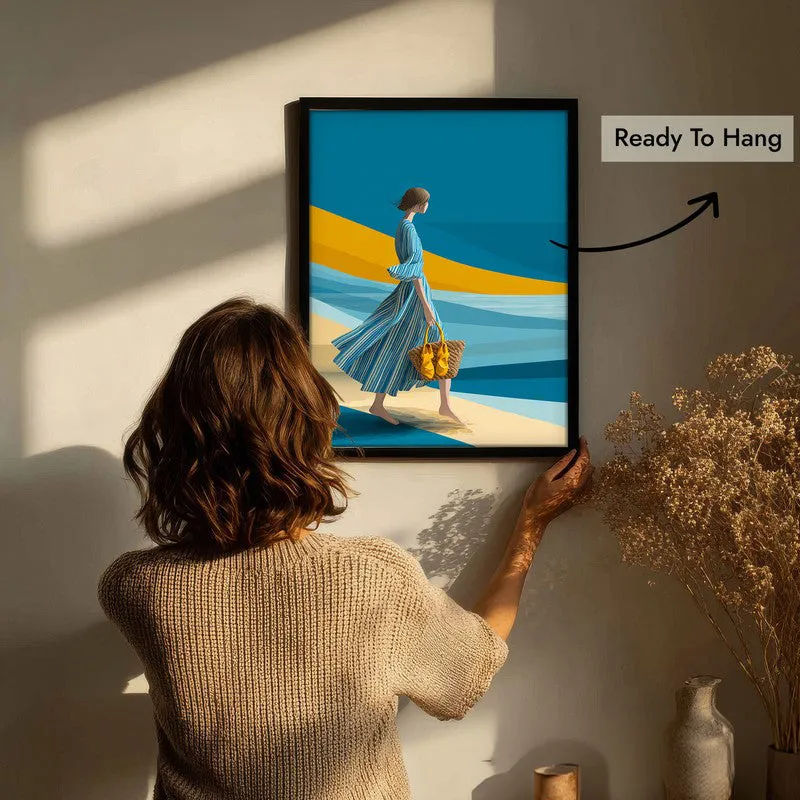 Ocean Air Canvas Wall Painting - Black Frame media 7
