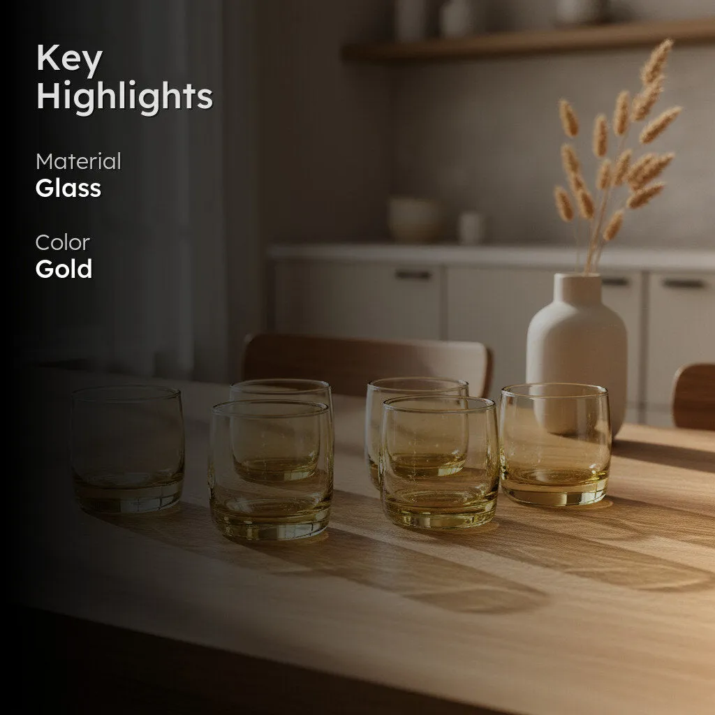 Mackensi Gold Whiskey Glass (315 mL) - Set Of Six media 2
