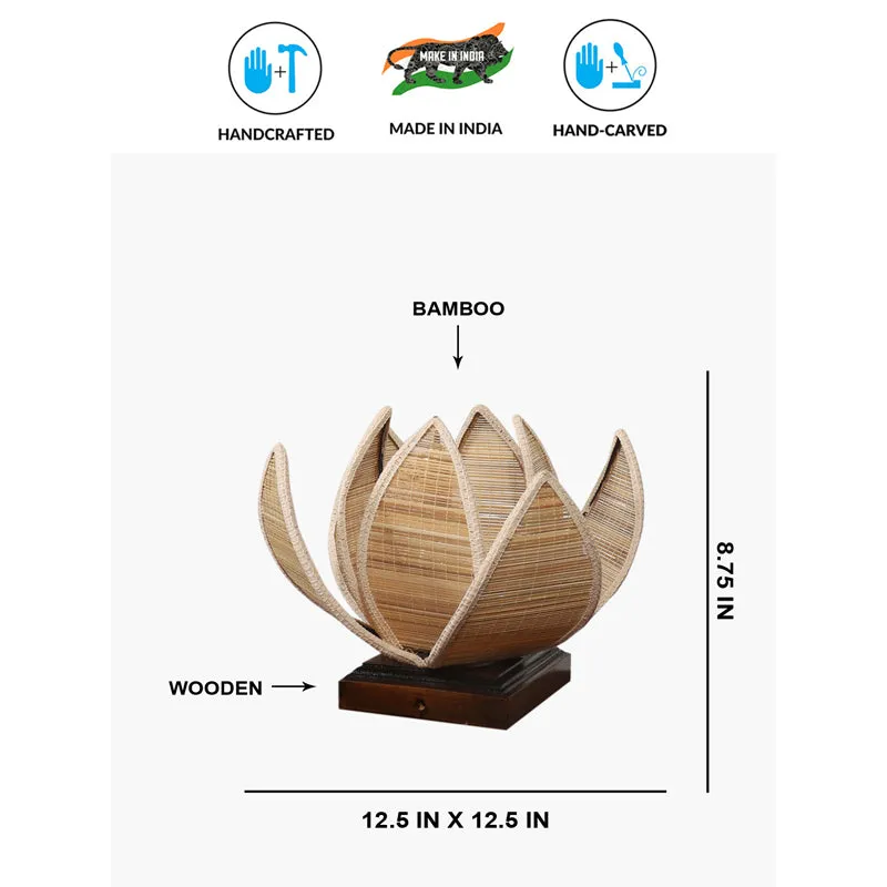 Ornexa Bamboo Rose Edge Table Lamp - Beige media 7