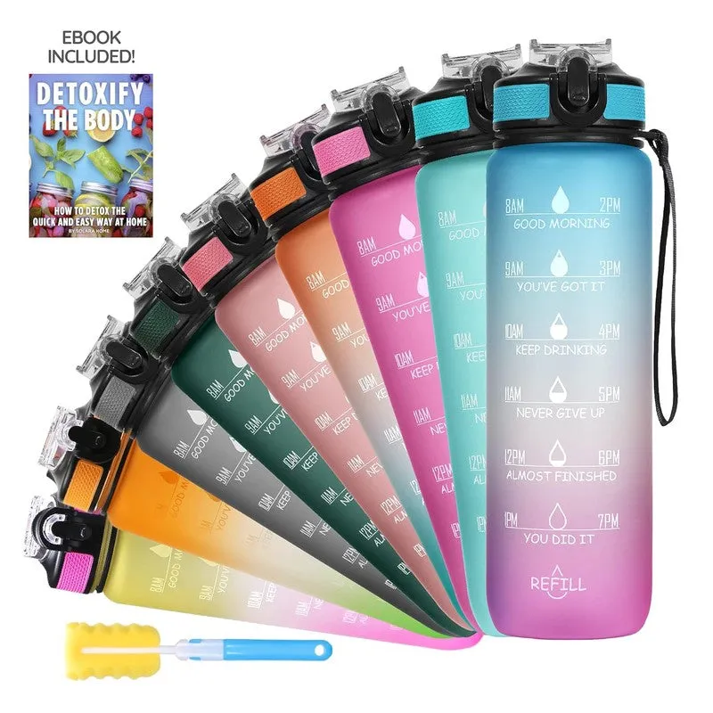 Solara Sportiq Plastic Water Bottle (1000 mL) - Blue,Purple media 7