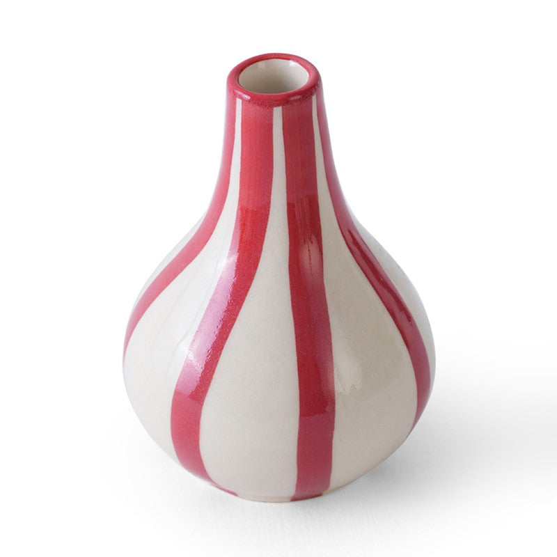 Waveon Ceramic Flower Vase - White,Red media 7