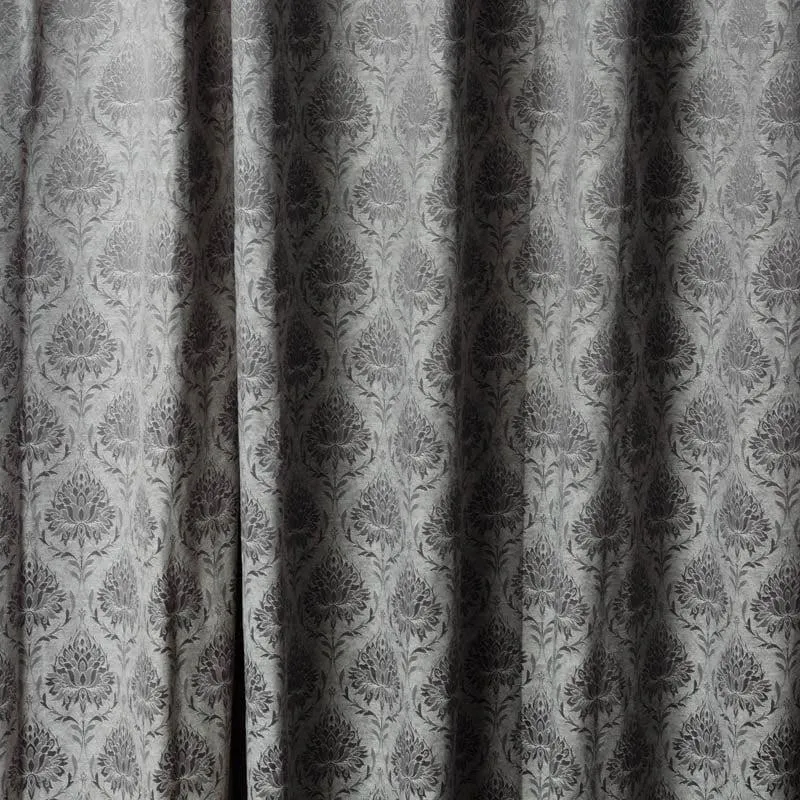 European Baroque Floral Single Curtain (Charcoal) media 3