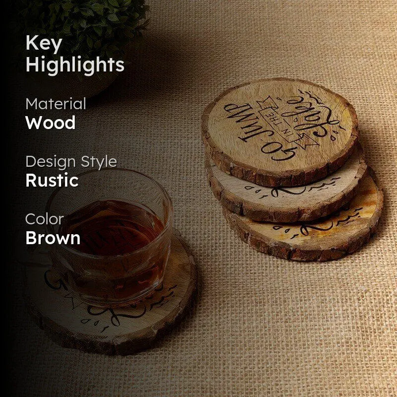 Rustic Scripted Coaster - Set Of Four media 2