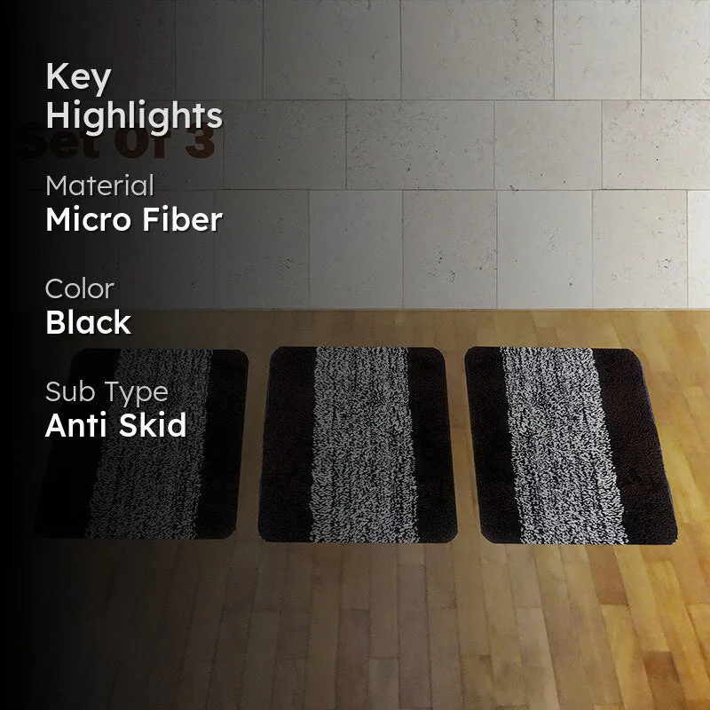 Marvis Anti Skid Bath Mat (Black) - Set Of Three media 2
