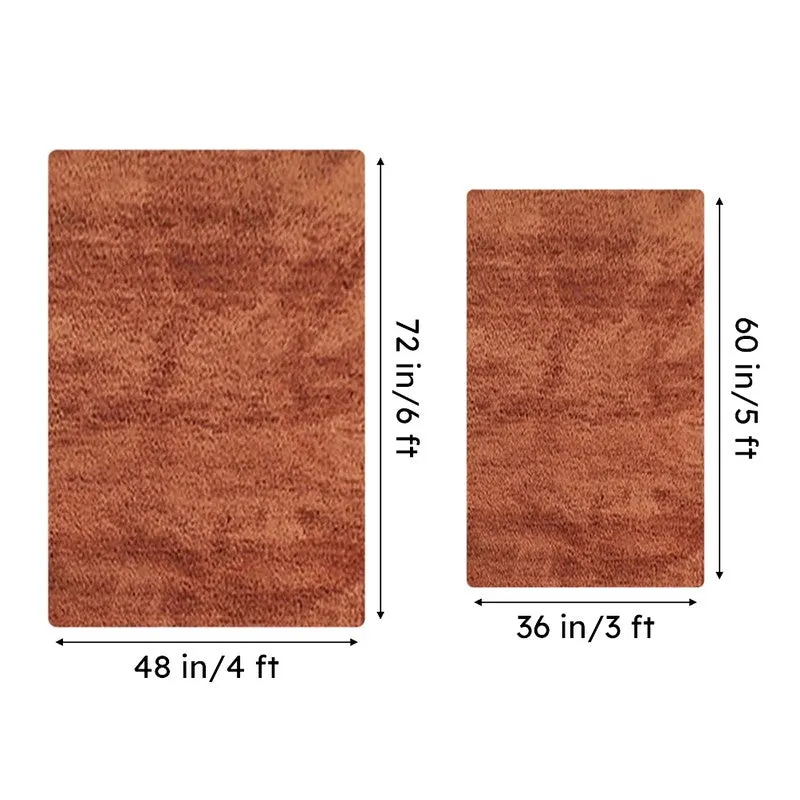 Nuo Luxe Micro Fiber Area Rug - Rust media 8