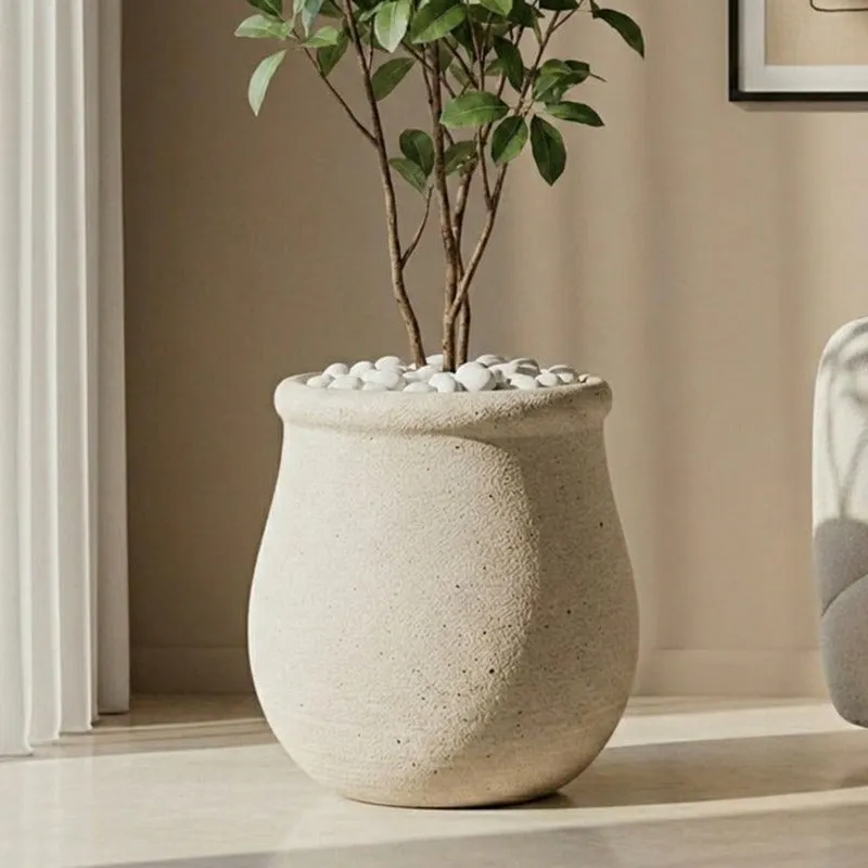 Clayra Floor Planter - Off White media 1