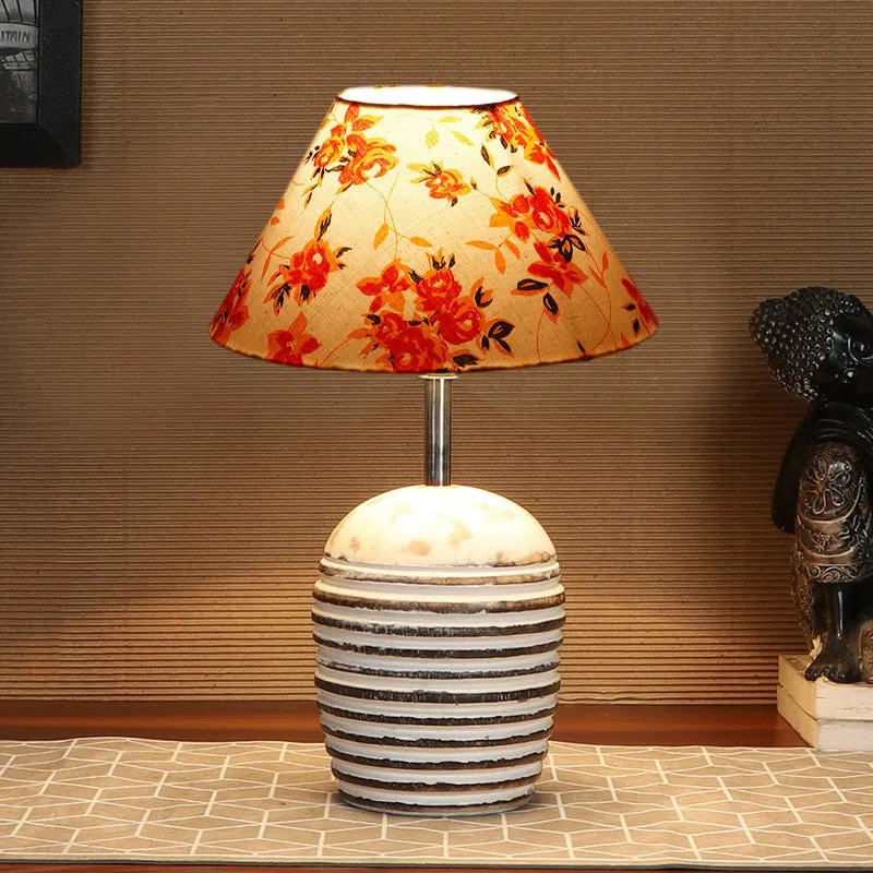 Gloworb Cotton Table Lamp With Wooden Base - Multicolor media 3