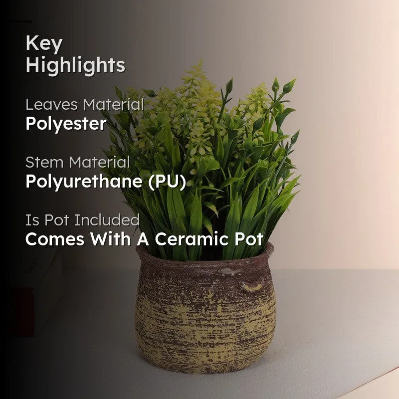 Lavender Artificial Flower With Pot - Yellow media 2