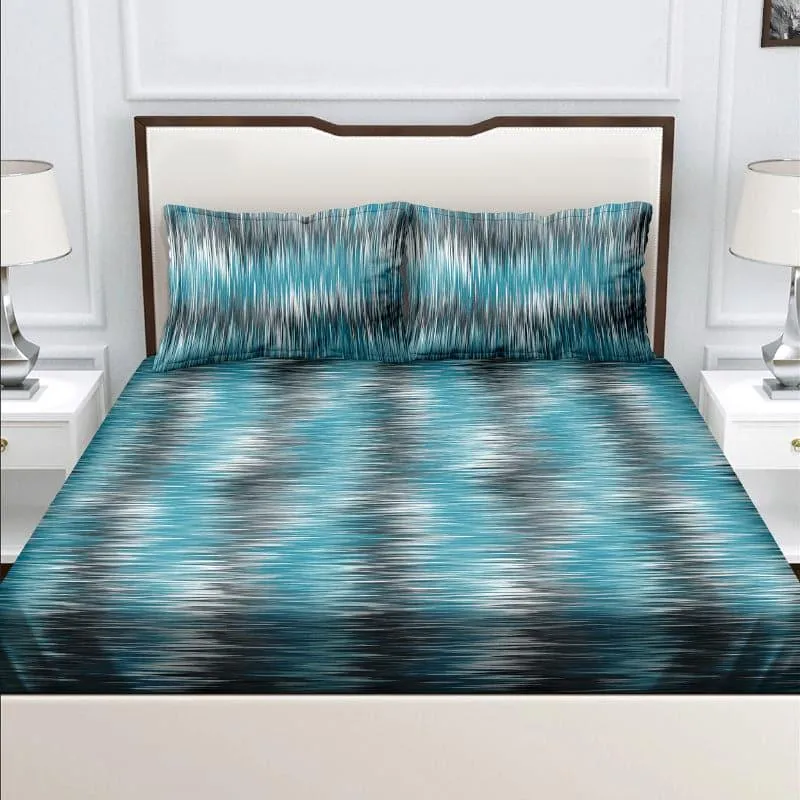 Esmeda Roga Cotton Bedsheet (Blue) - 104 TC media 3