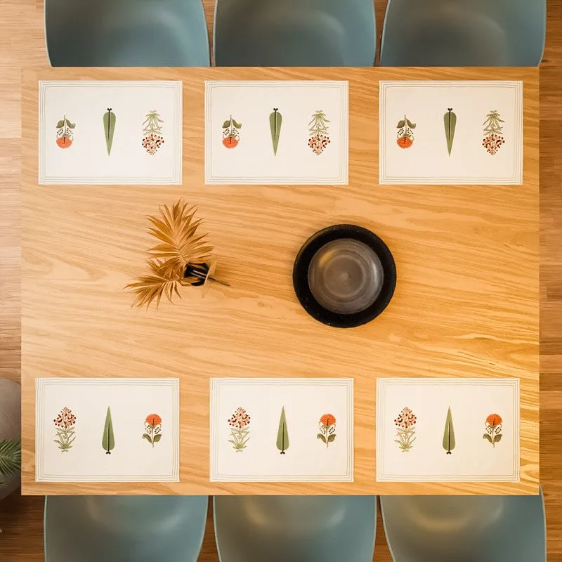 Bloomscape Cotton Table Mat (Orange) - Set Of Six media 3