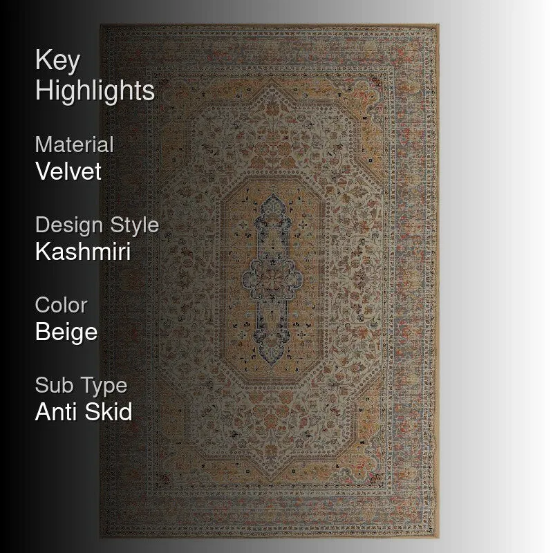 Tarek Velvet Rectangle Anti-Skid Carpet media 2