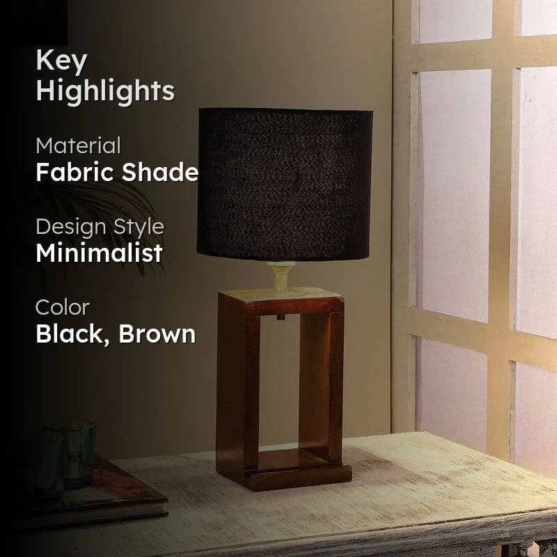Blace Recto Fabric Table Lamp - Black,Brown media 2