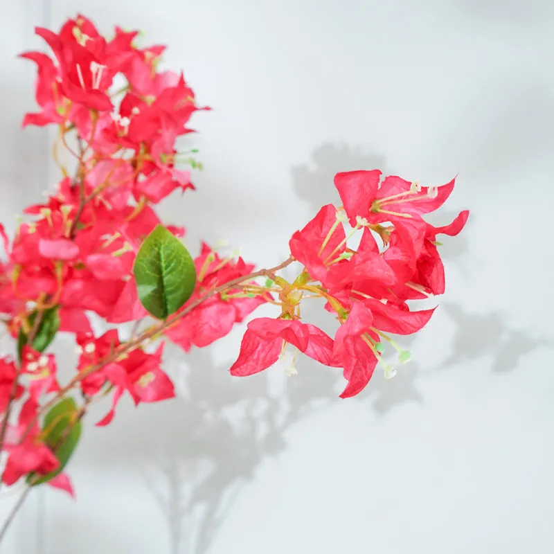 Faux Pink Bougainvillea Plastic Flower Stick (36 CM) - Set Of Two media 4