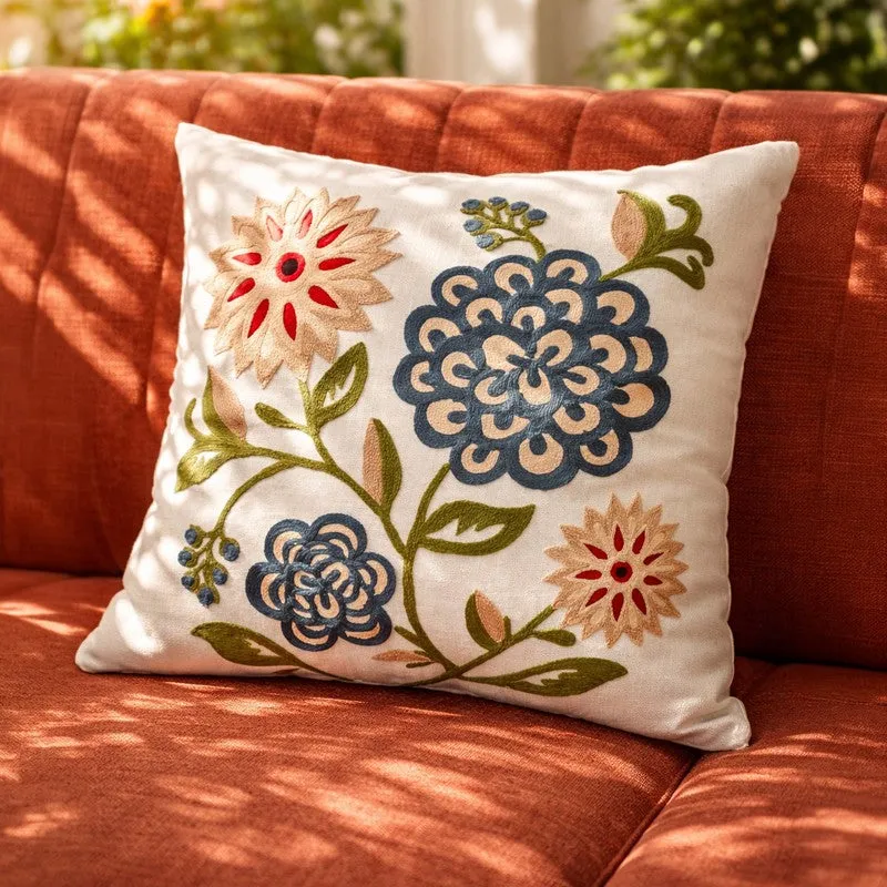 Embro Petals Cotton Cushion Cover media 3