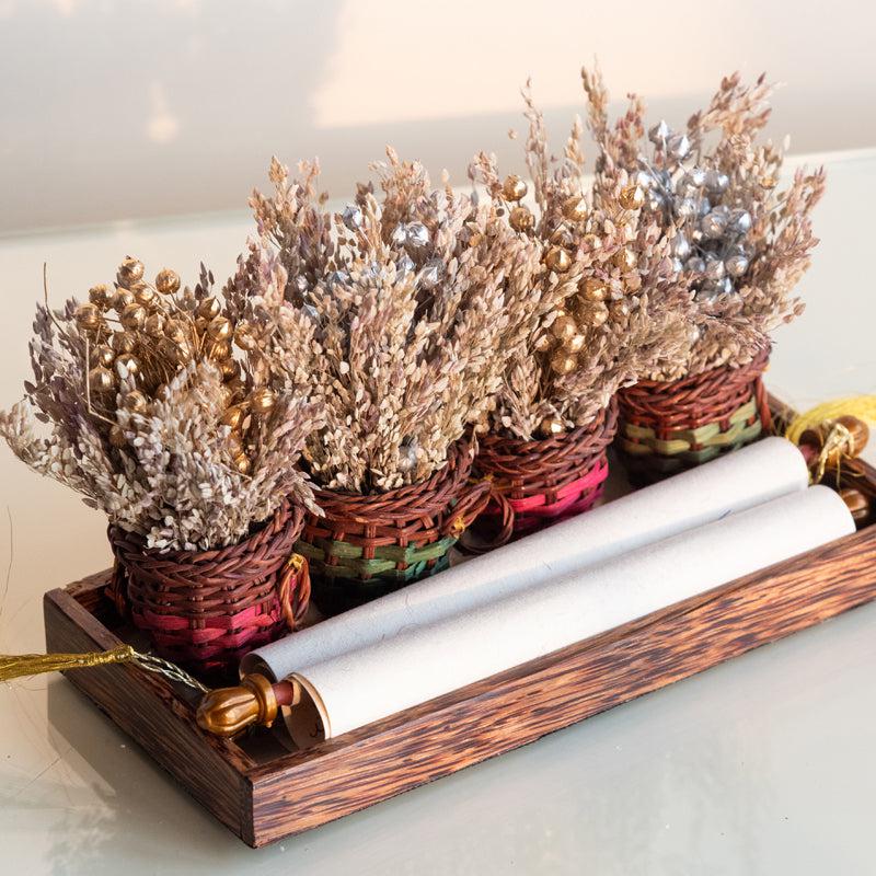 Tritona Mini Floral Basket (Gold & Silver) - Set Of Six media 3