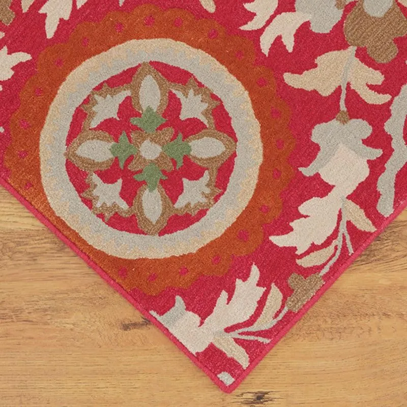 Paladin Hand Tufted Ethnic Wool & Nylon Carpet - Pink media 7