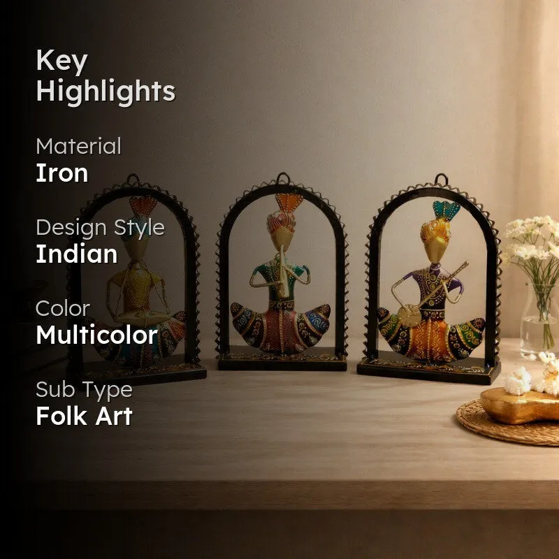 Folk Musician Frames Iron Wall Accents - Set Of Three media 2