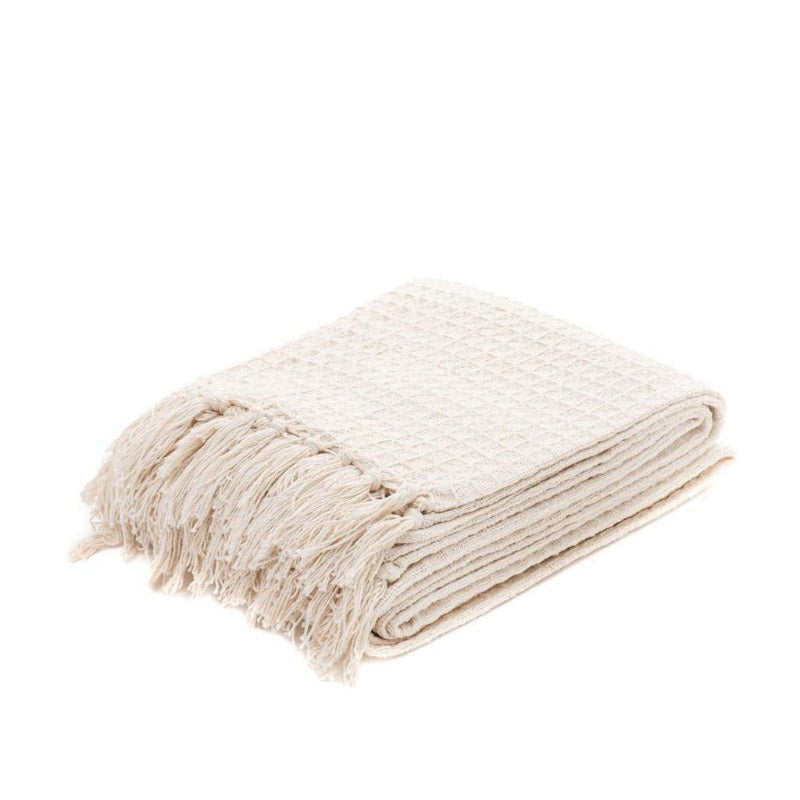 Sona Cotton Plaid Throw - Ivory media 4