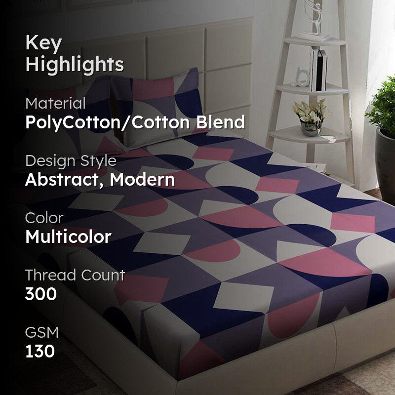 Fractured Light Abstract Bedsheet - 130 GSM media 2