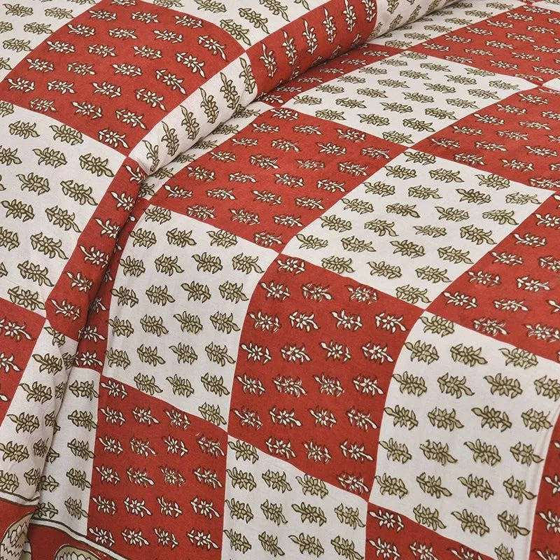 Kumuda Printed Cotton Bedsheet (Red) - 160 TC media 4