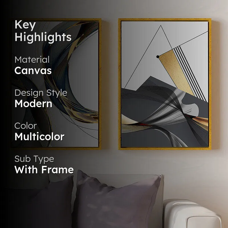 Foiled Charcoal Wall Art - Set Of Two media 2