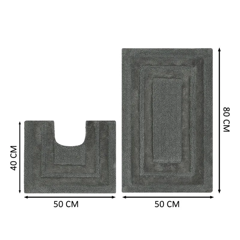 Aqualoom Anti skid Bath Mat (Gery) - Set Of Two media 11