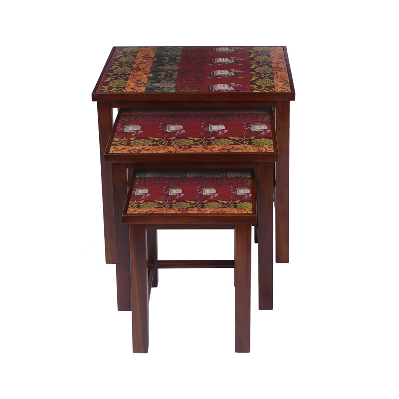 Ethno Motif Side Table - Set Of Three media 9