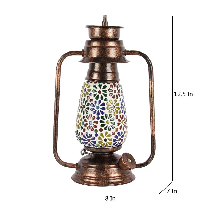 Madhura Mosaic Lantern Iron Table Lamp - Multicolor media 6