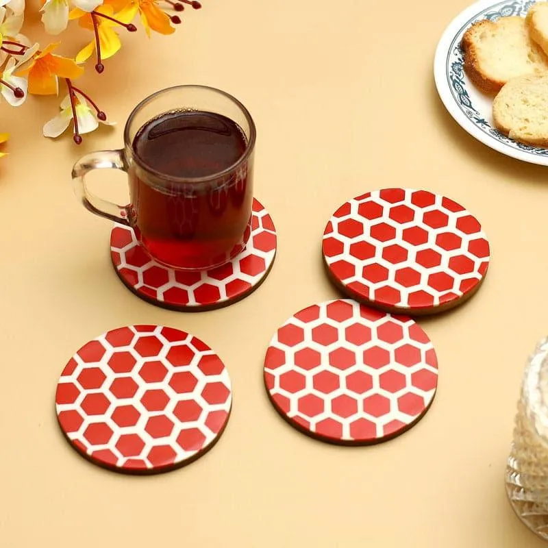 Red Honey Glow Coaster - Set Of Four media 1