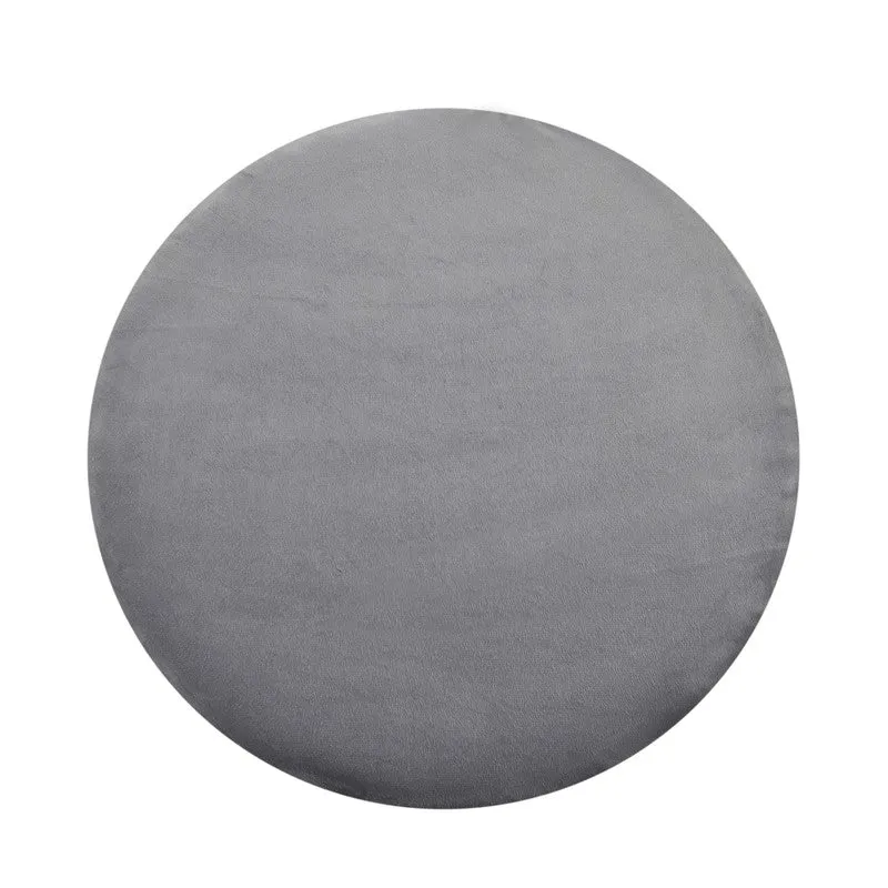 Velour Solid Velvet Pouffe - Grey media 5