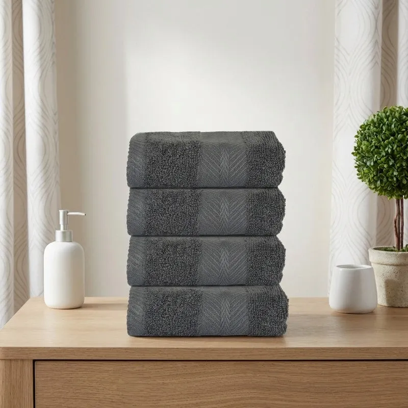 PlushAura Cotton Face Towel (Dark Grey) - Set Of Four media 1