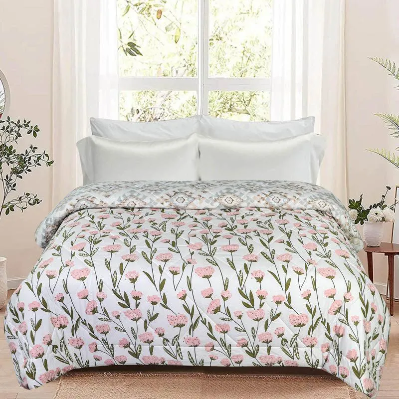 Adelle Floral Reversible Microfiber Comforter - 220 GSM media 1