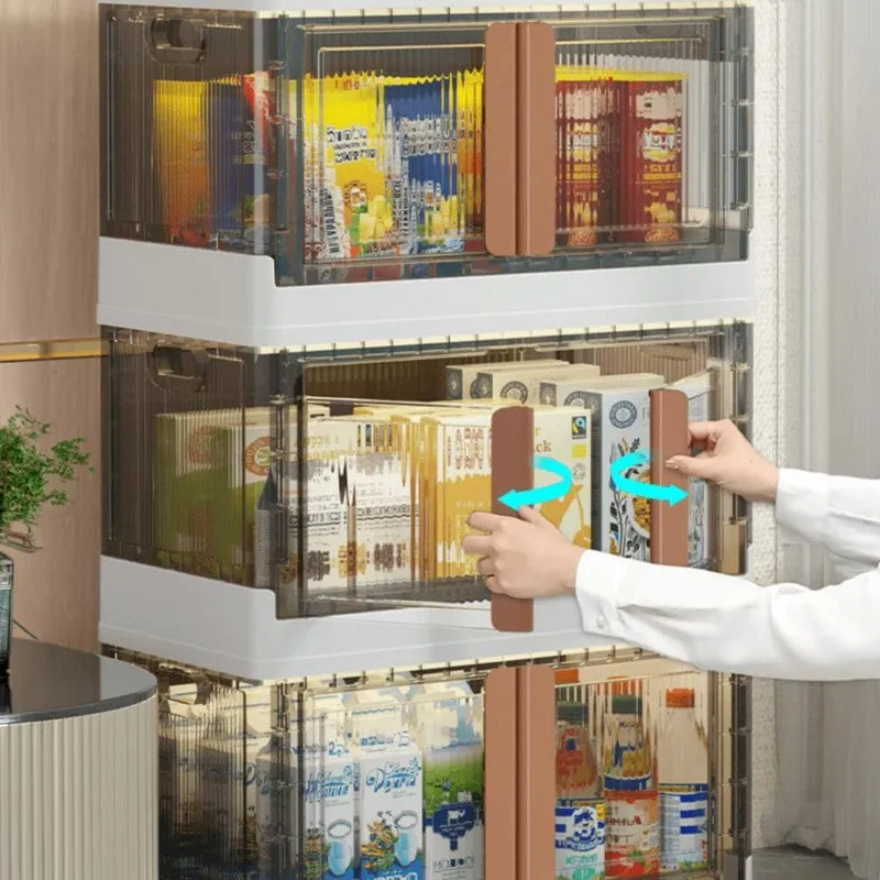 Stackable Plastic Double Door Storage Rack - White media 5